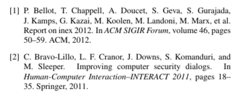 Two entries from a numbered reference list in a research paper